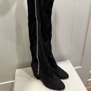 Shoe Dazzle Black Over the Knee Boots